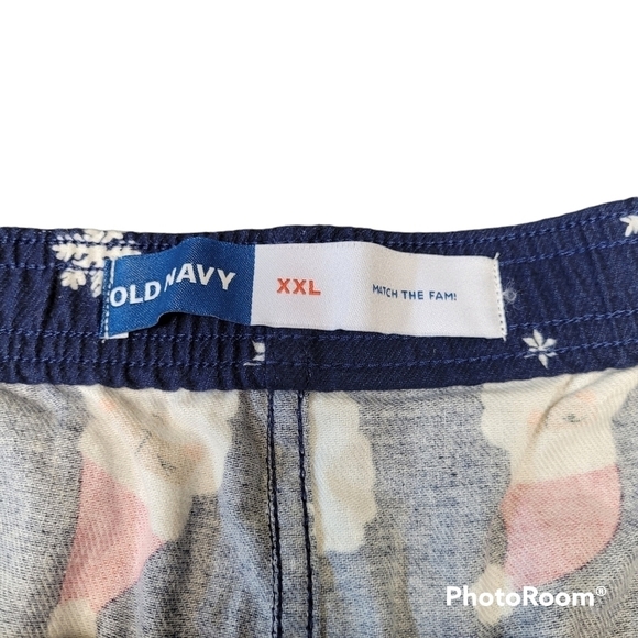 Old Navy Blue Santa Clause Printed Christmas Holiday Boxer Sleeping Shorts XXL - Picture 3 of 7